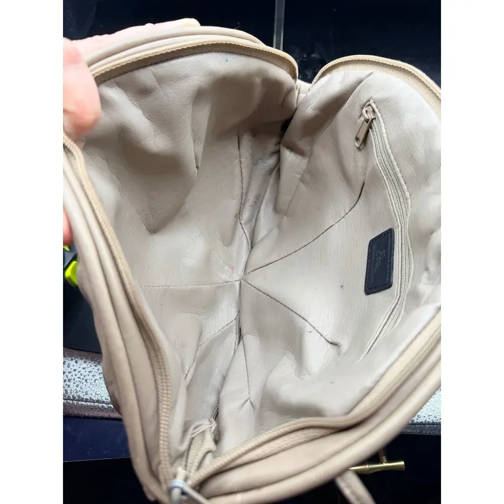 Etra Taupe Leather Slouchy Crossbody Clutch Bag Soft Minimalist